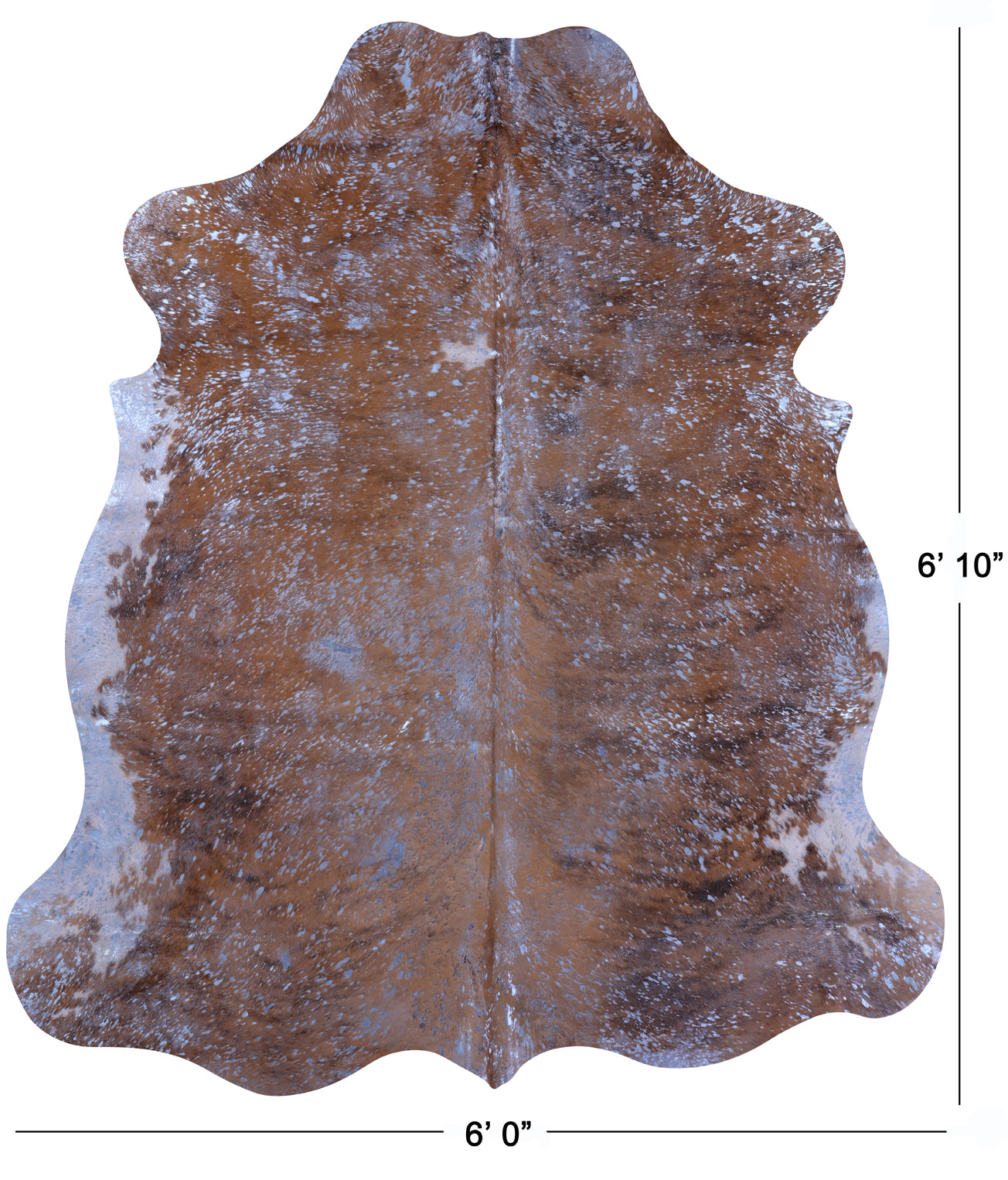 Blue Metallic Natural Hair-On Cowhide Rug - 6' 10" X 6' 0" - Golden Nile