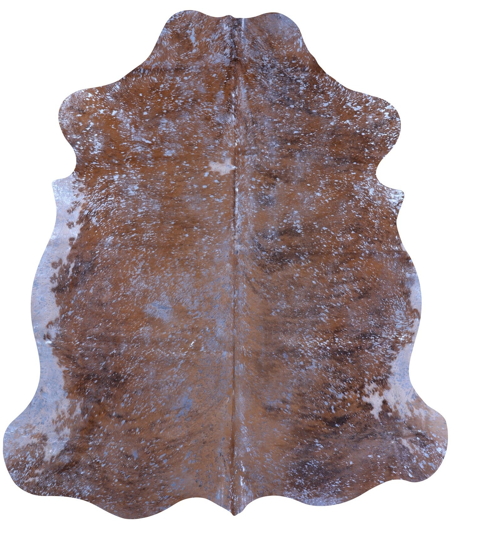 Blue Metallic Natural Hair-On Cowhide Rug - 6' 10" X 6' 0" - Golden Nile