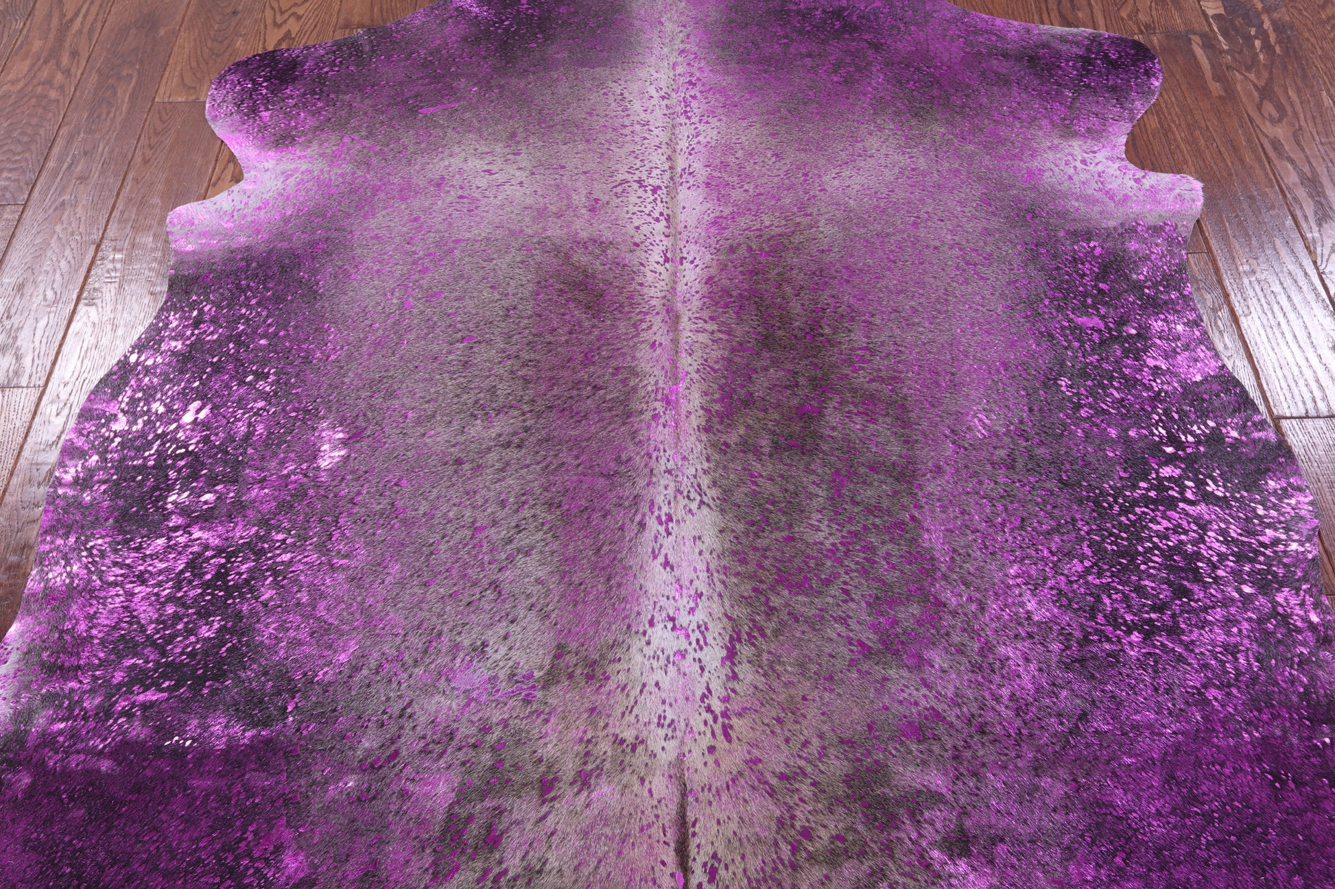 Pink Metallic Natural Hair-On Cowhide Rug - 6' 10" X 6' 5" - Golden Nile
