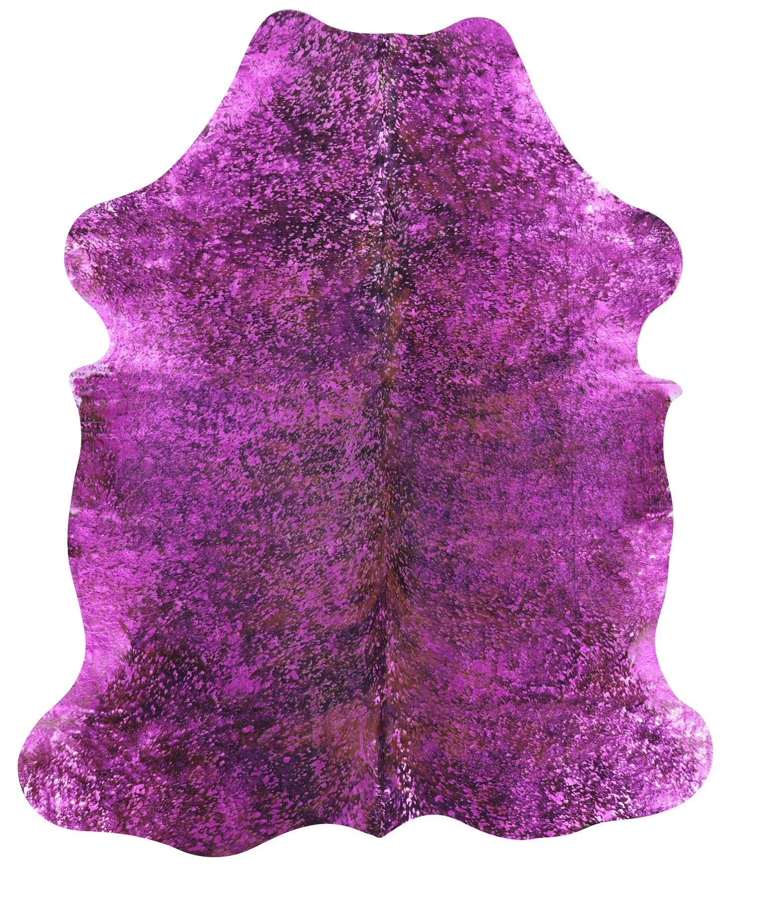 Pink Metallic Natural Hair-On Cowhide Rug - 6' 4" X 5' 5" - Golden Nile