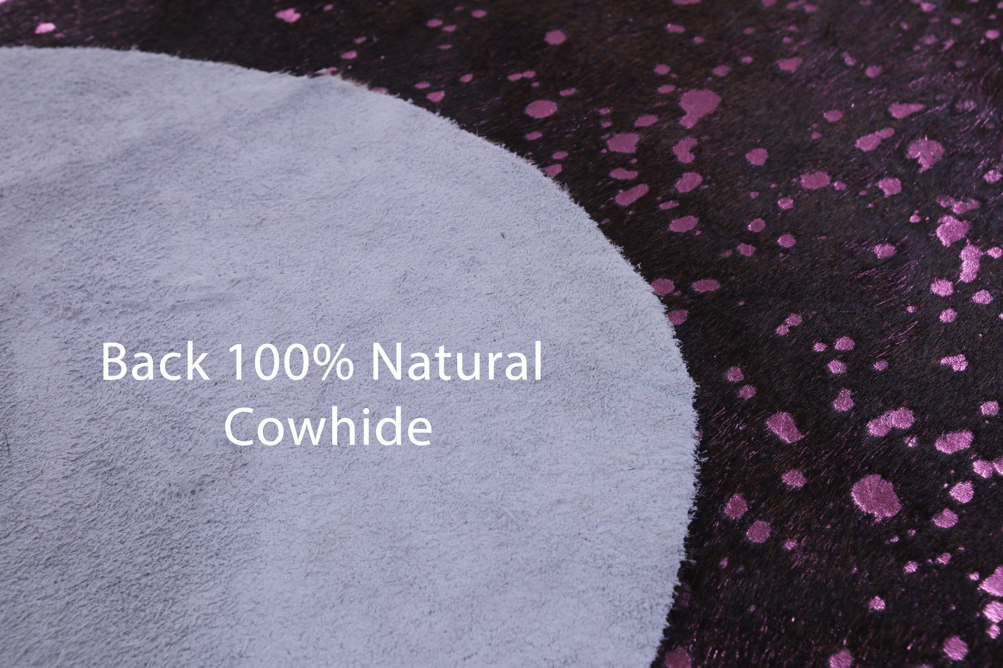 Pink Metallic Natural Hair-On Cowhide Rug - 6' 11" X 6' 5" - Golden Nile
