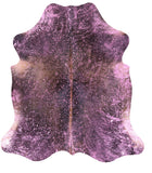 Pink Metallic Natural Hair-On Cowhide Rug - 6' 11" X 6' 5" - Golden Nile