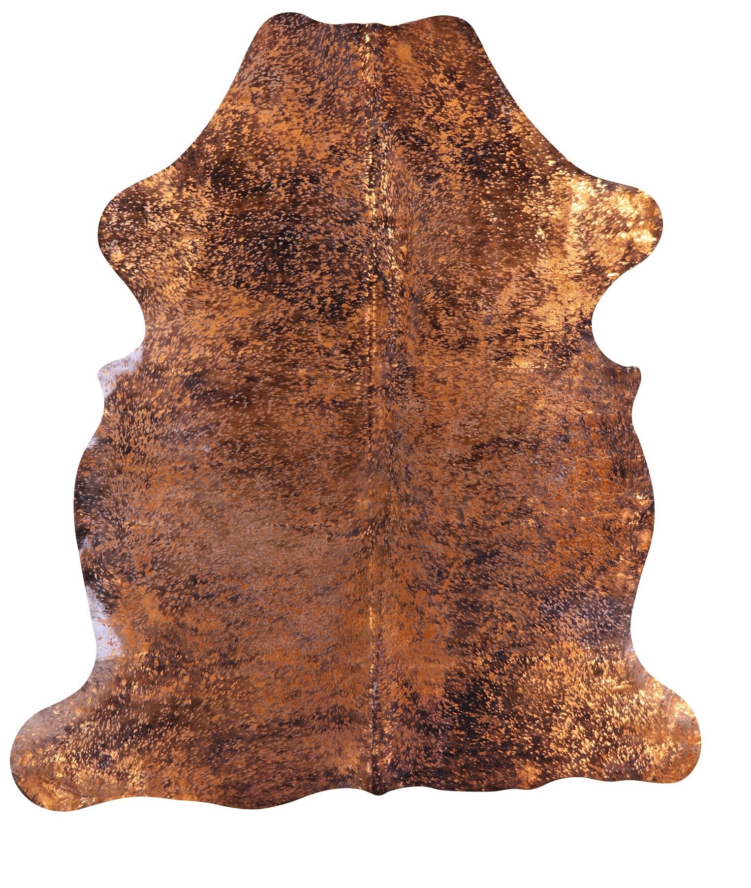 Gold Metallic Natural Hair-On Cowhide Rug - 6' 9" X 6' 1" - Golden Nile