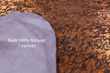 Gold Metallic Natural Hair-On Cowhide Rug - 6' 9" X 6' 1" - Golden Nile