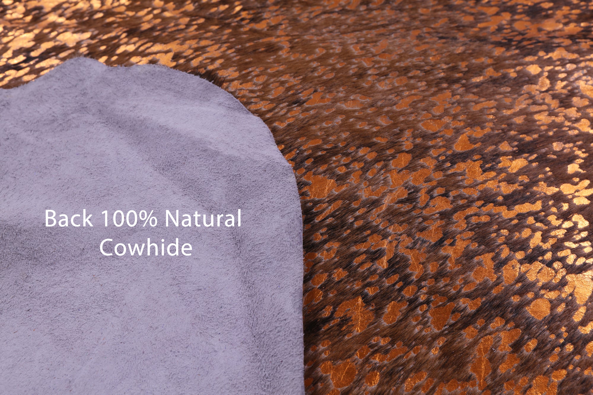 Gold Metallic Natural Hair-On Cowhide Rug - 6' 9" X 6' 1" - Golden Nile