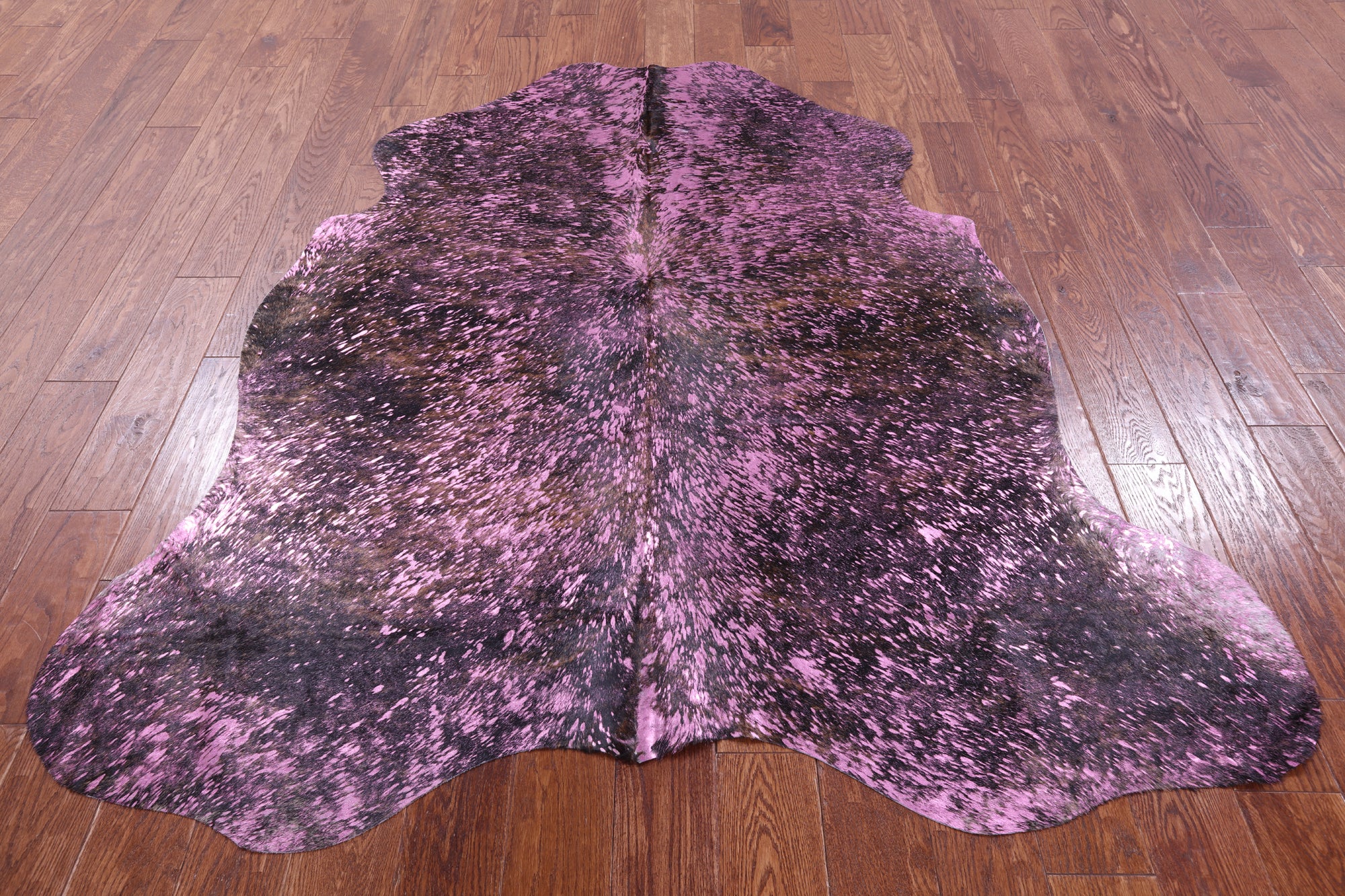 Pink Metallic Natural Hair-On Cowhide Rug - 6' 3" X 5' 8" - Golden Nile