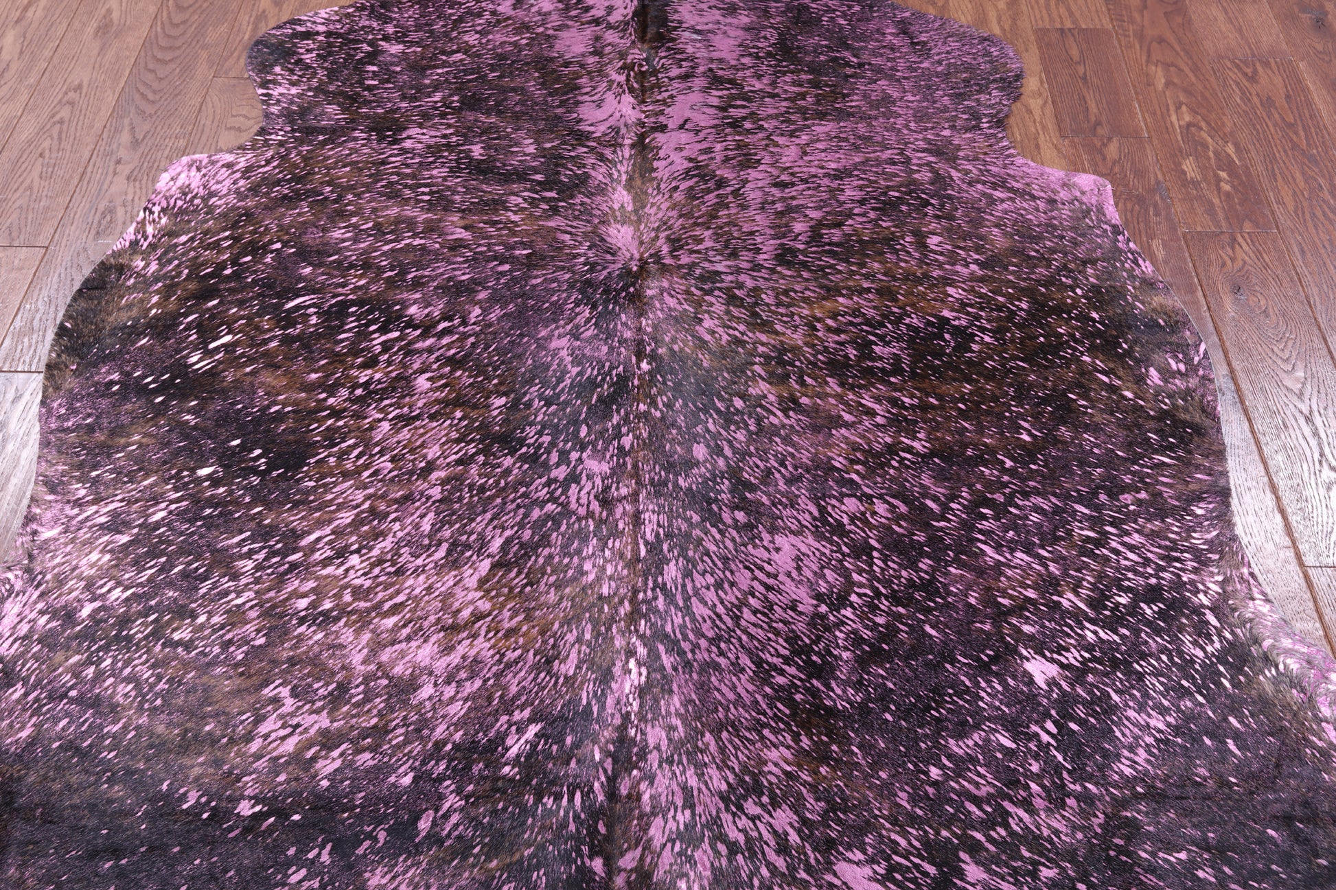 Pink Metallic Natural Hair-On Cowhide Rug - 6' 3" X 5' 8" - Golden Nile