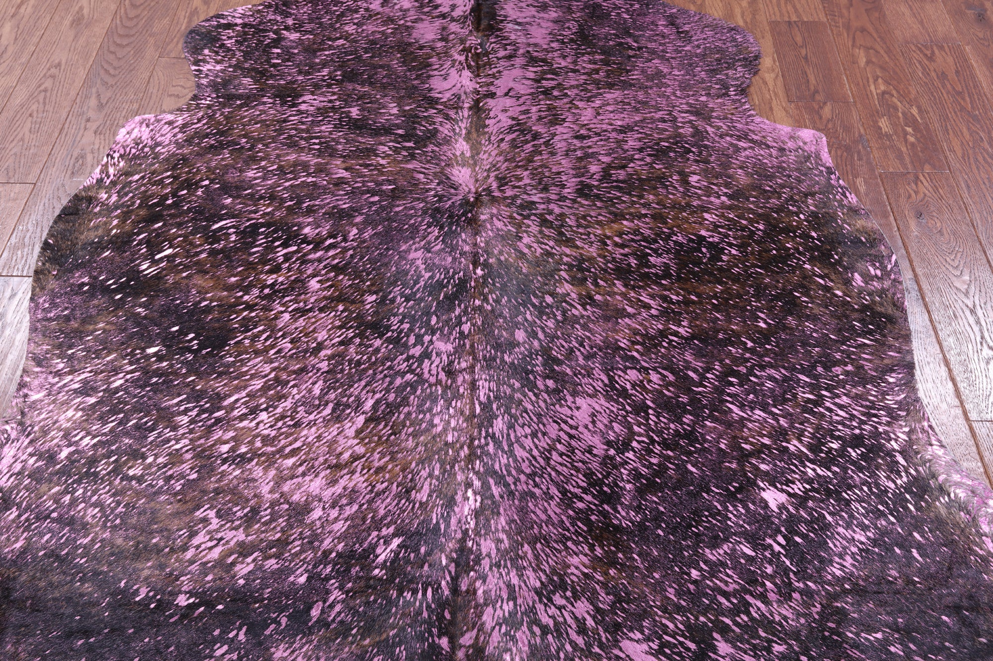Pink Metallic Natural Hair-On Cowhide Rug - 6' 3" X 5' 8" - Golden Nile