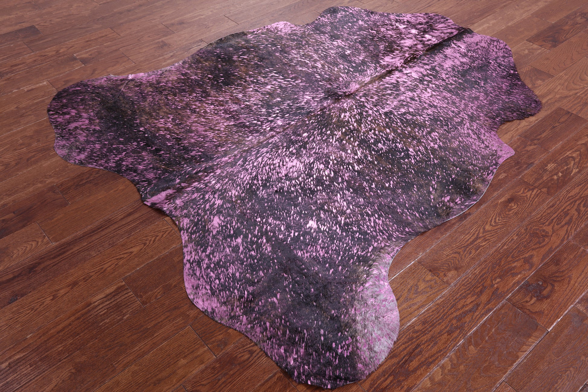 Pink Metallic Natural Hair-On Cowhide Rug - 6' 3" X 5' 8" - Golden Nile
