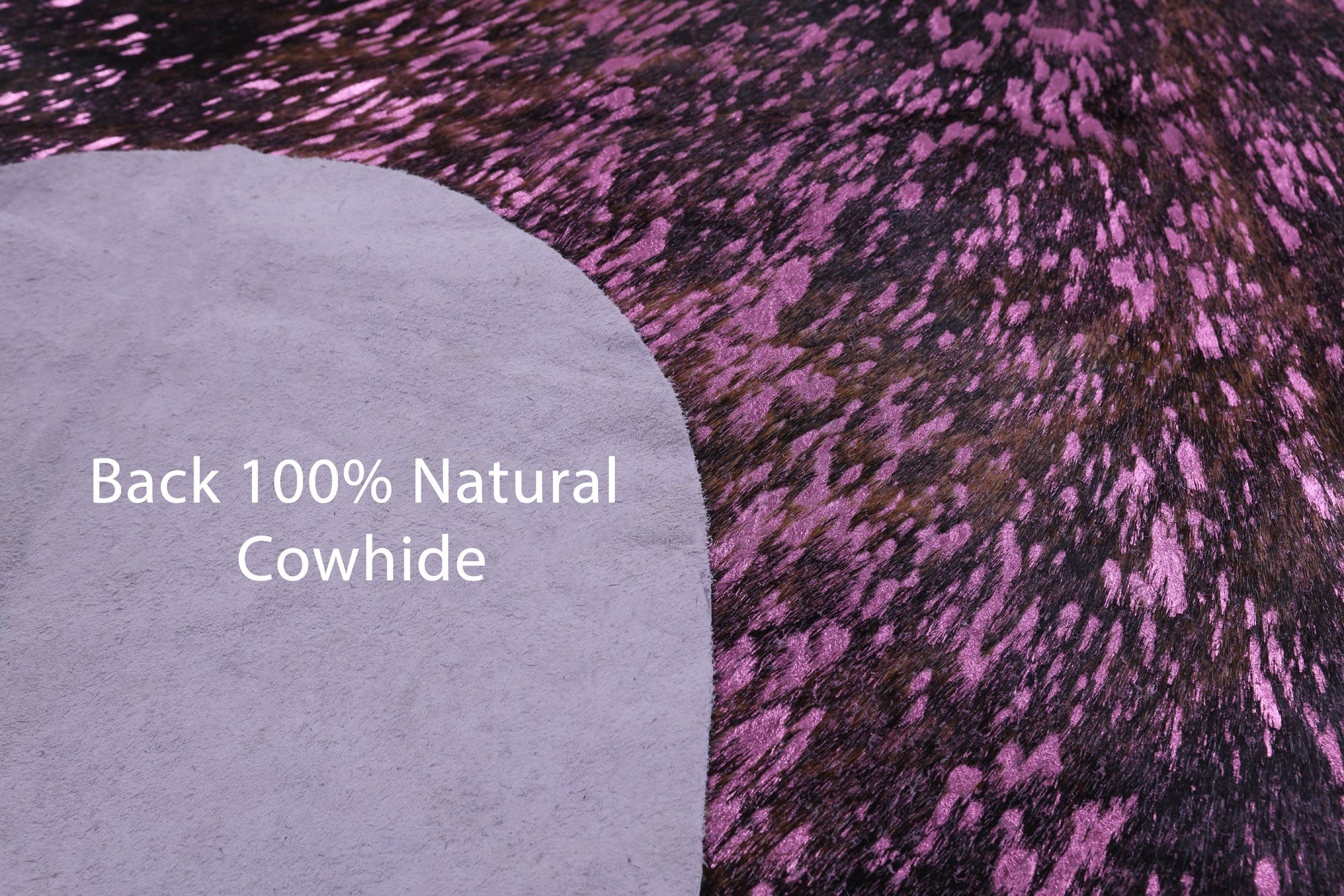 Pink Metallic Natural Hair-On Cowhide Rug - 6' 3" X 5' 8" - Golden Nile