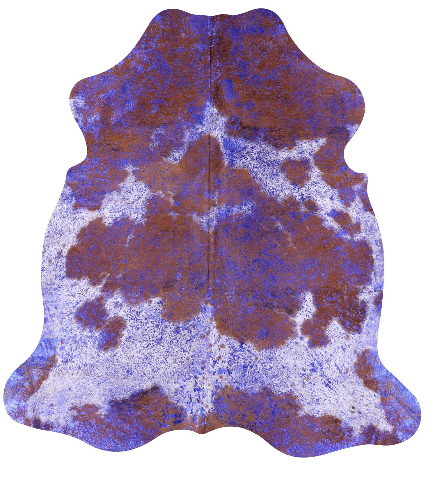 Blue Metallic Natural Hair-On Cowhide Rug - 6' 7" X 6' 2" - Golden Nile