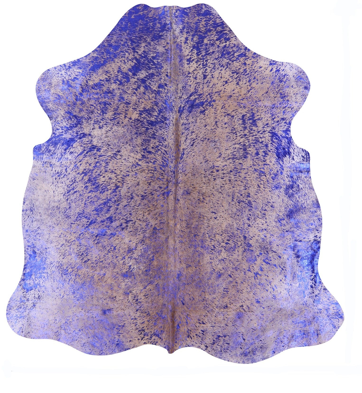 Blue Metallic Natural Hair-On Cowhide Rug - 6' 8" X 6' 6" - Golden Nile