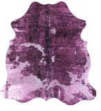 Pink Metallic Natural Hair-On Cowhide Rug - 6' 6" X 6' 2" - Golden Nile