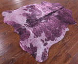Pink Metallic Natural Hair-On Cowhide Rug - 6' 6" X 6' 2" - Golden Nile