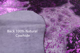 Pink Metallic Natural Hair-On Cowhide Rug - 6' 2" X 6' 1" - Golden Nile