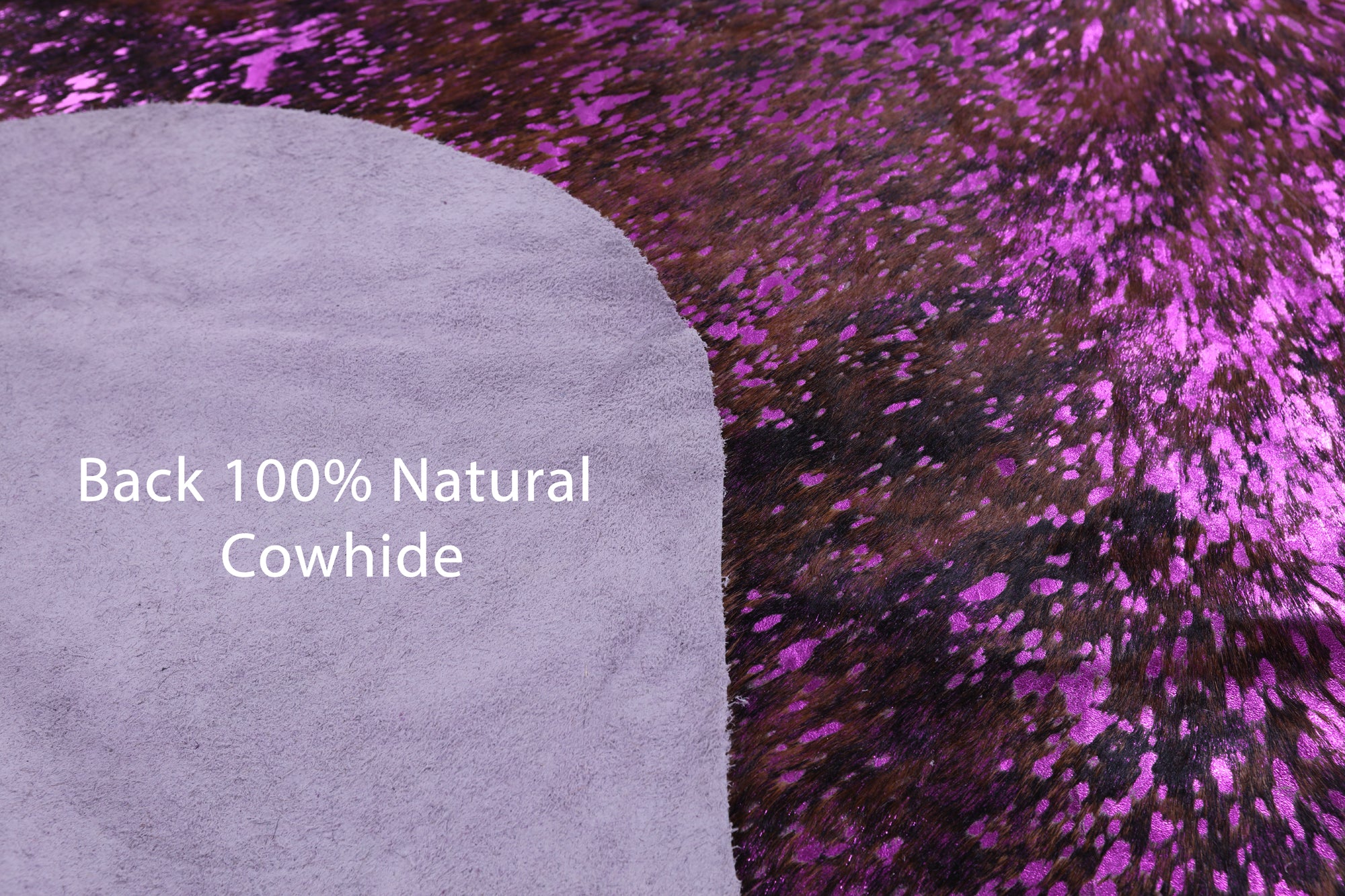 Pink Metallic Natural Hair-On Cowhide Rug - 6' 8" X 5' 11" - Golden Nile