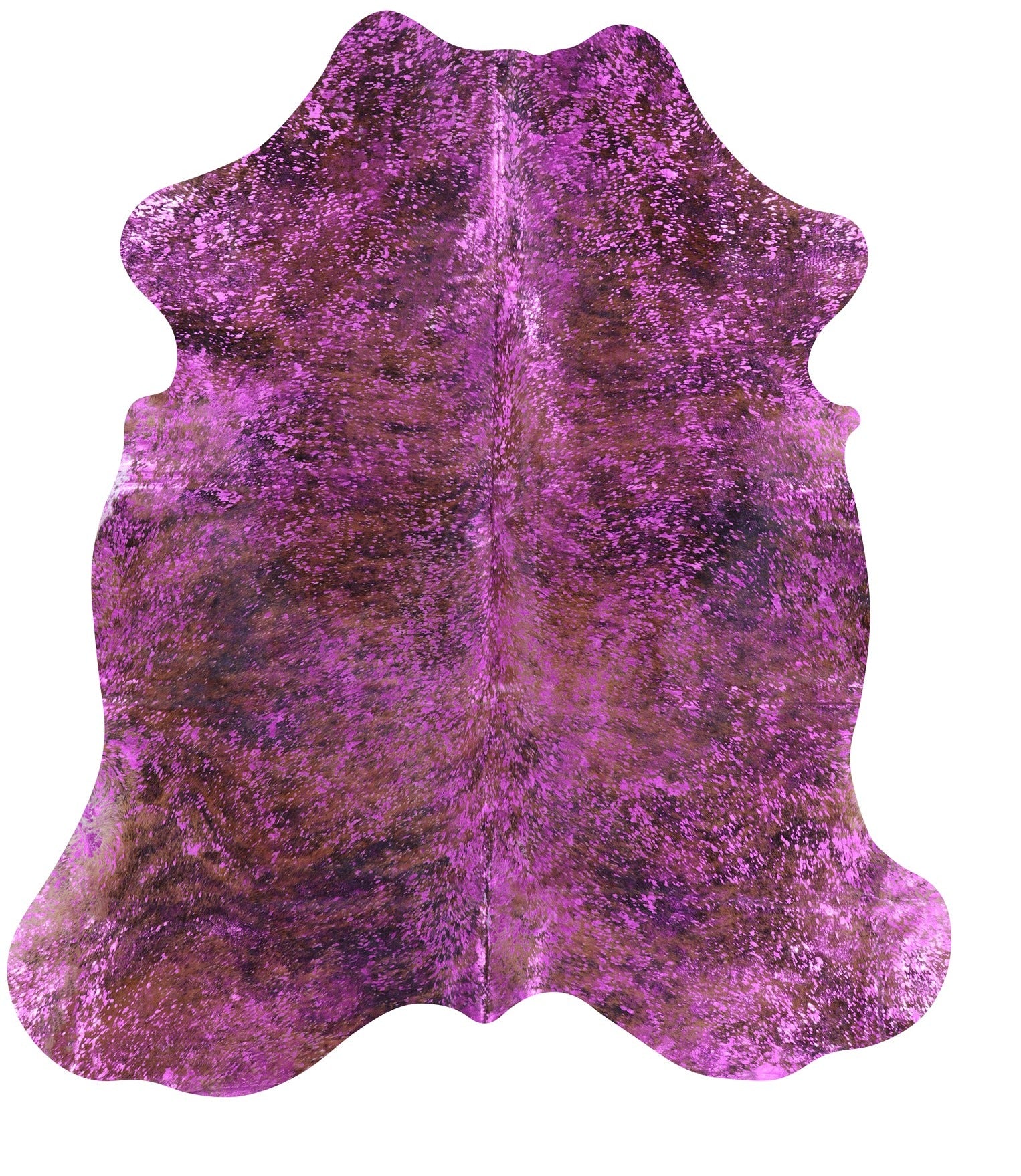 Pink Metallic Natural Hair-On Cowhide Rug - 6' 8" X 5' 11" - Golden Nile