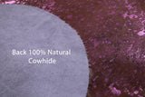 Pink Metallic Natural Hair-On Cowhide Rug - 6' 9" X 6' 1" - Golden Nile