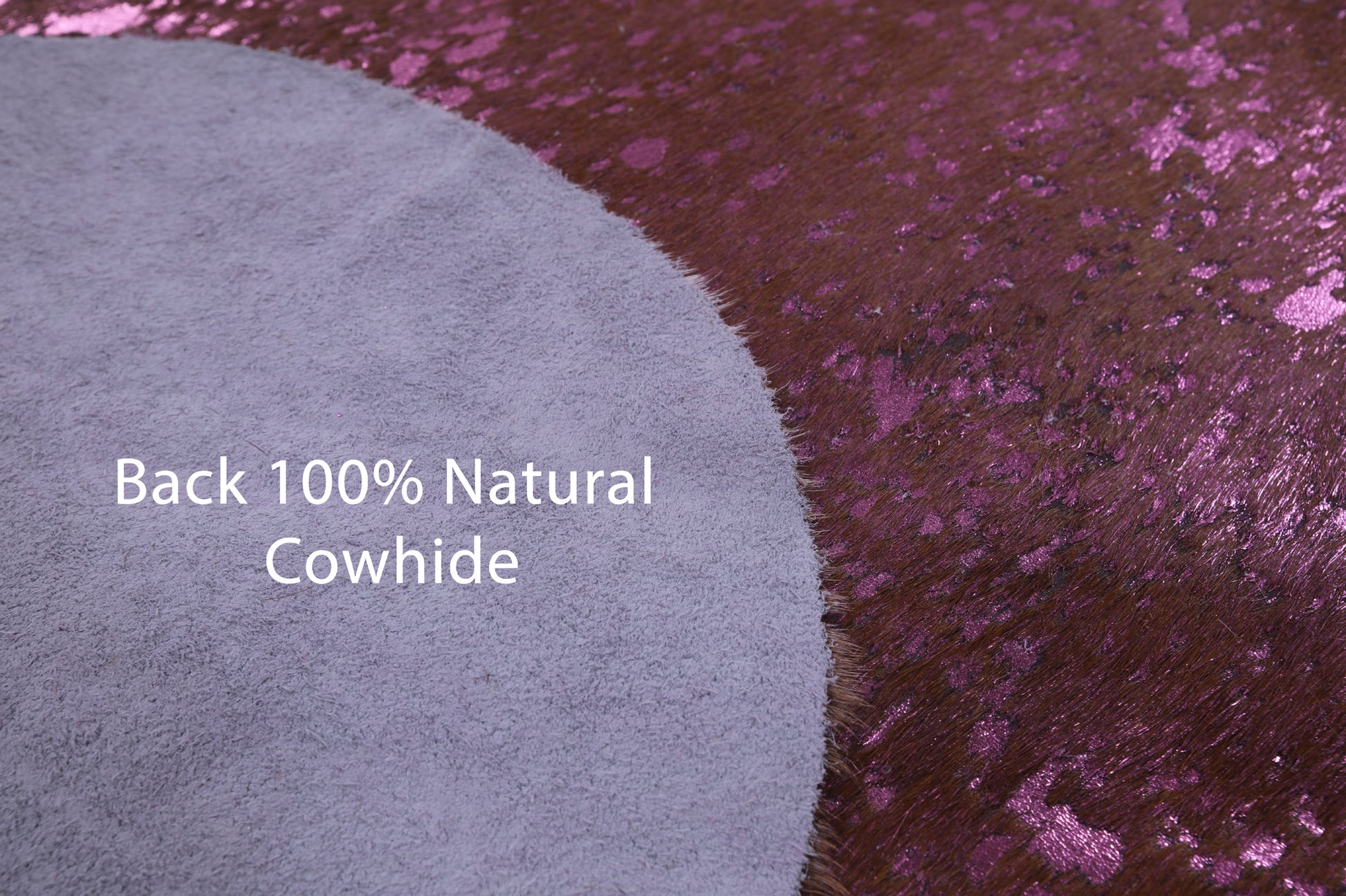 Pink Metallic Natural Hair-On Cowhide Rug - 6' 9" X 6' 1" - Golden Nile