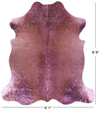 Pink Metallic Natural Hair-On Cowhide Rug - 6' 9" X 6' 1" - Golden Nile