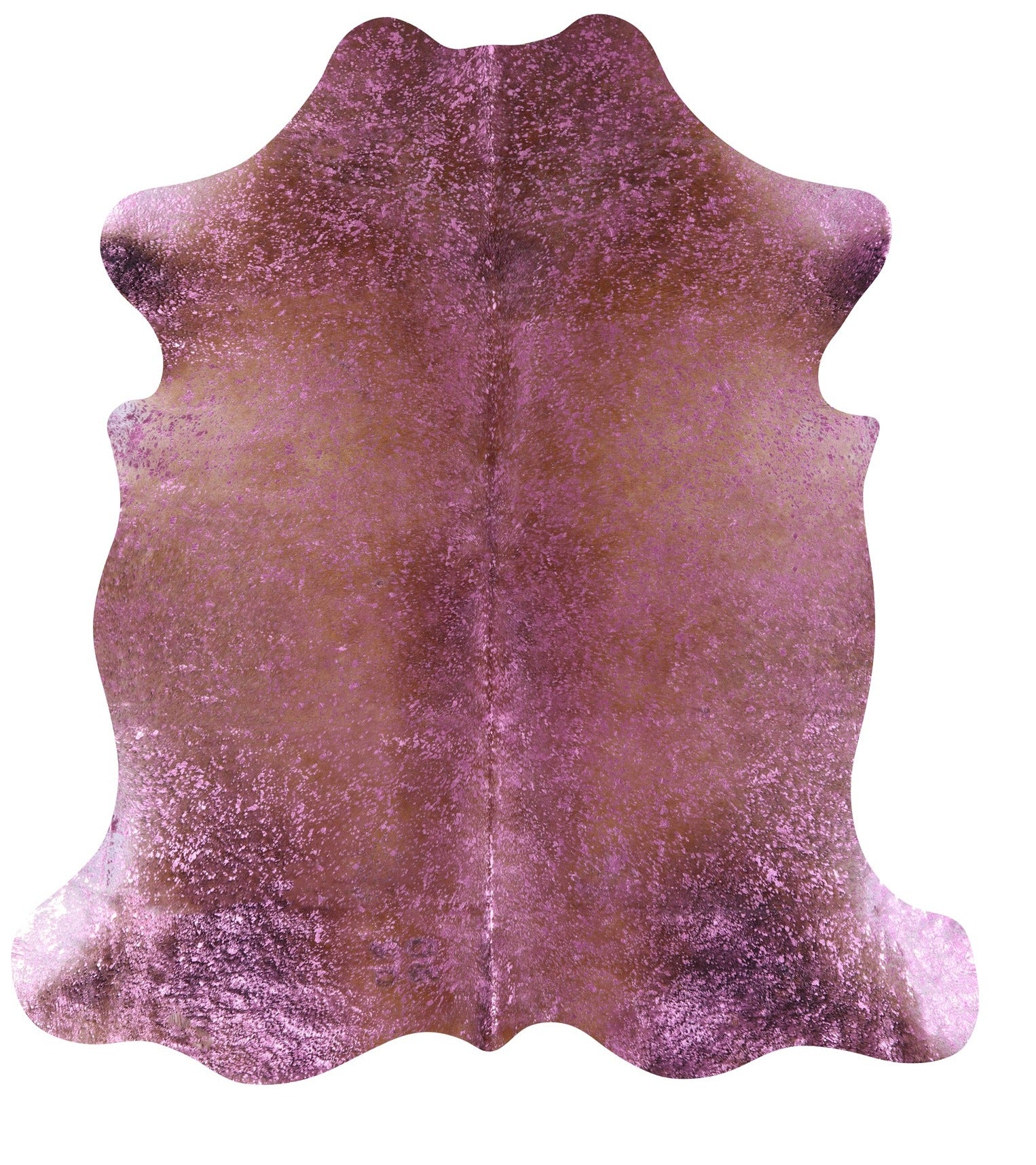 Pink Metallic Natural Hair-On Cowhide Rug - 6' 9" X 6' 1" - Golden Nile