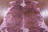 Pink Metallic Natural Hair-On Cowhide Rug - 6' 11" X 6' 1" - Golden Nile