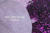 Pink Metallic Natural Hair-On Cowhide Rug - 6' 6" X 6' 1" - Golden Nile