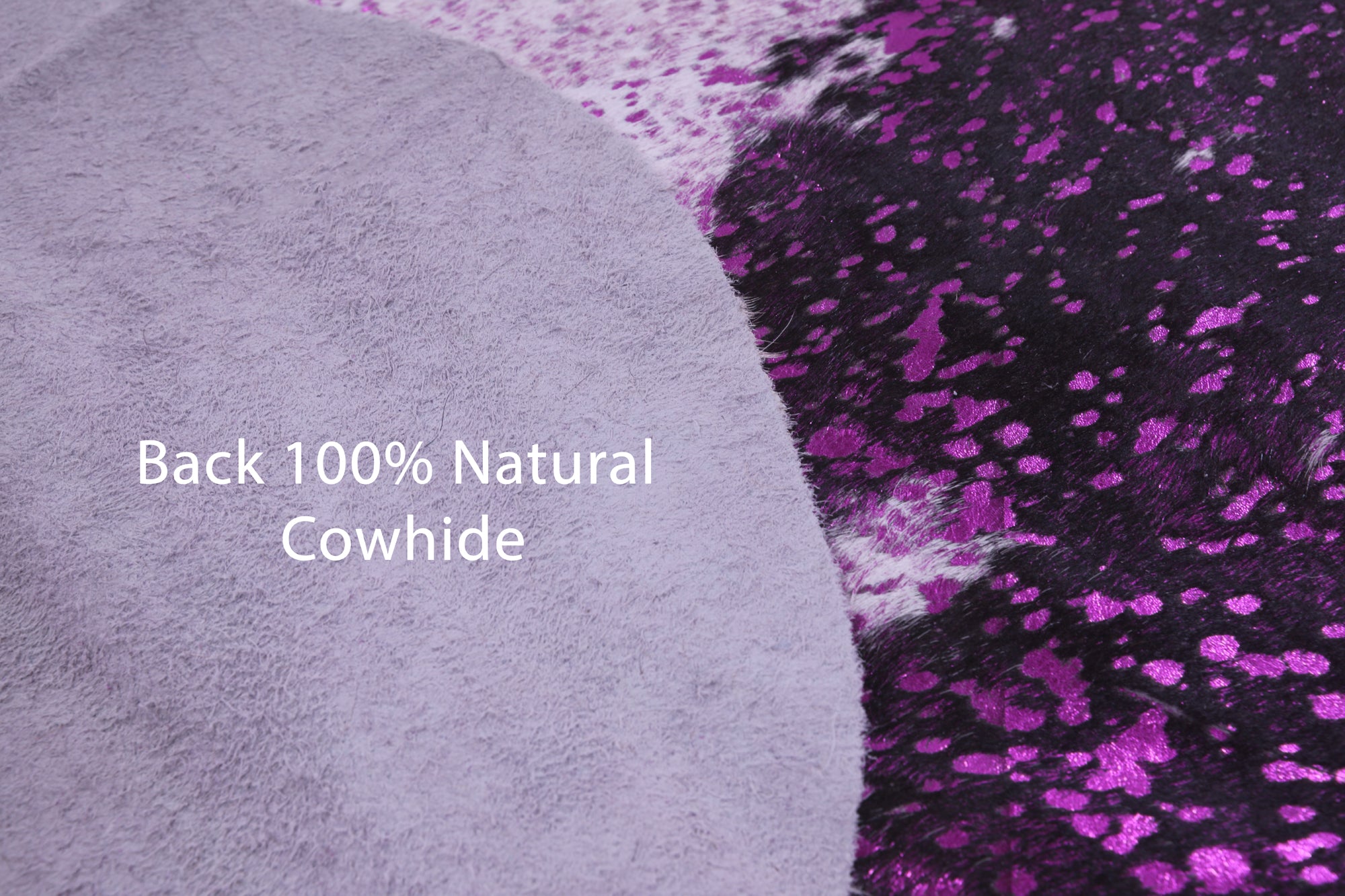 Pink Metallic Natural Hair-On Cowhide Rug - 6' 6" X 6' 1" - Golden Nile