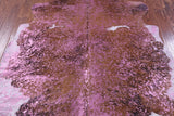 Pink Metallic Natural Hair-On Cowhide Rug - 6' 6" X 6' 3" - Golden Nile