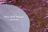 Pink Metallic Natural Hair-On Cowhide Rug - 6' 6" X 6' 3" - Golden Nile