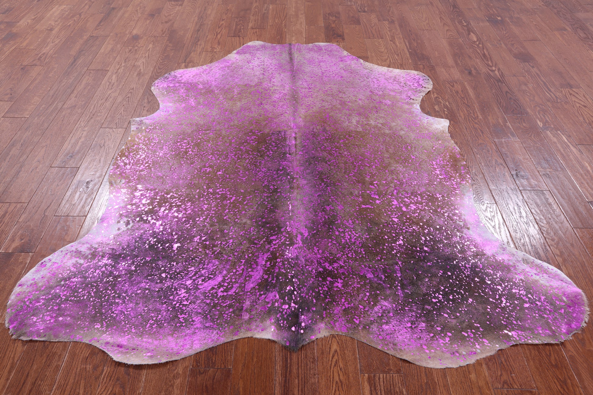 Pink Metallic Natural Hair-On Cowhide Rug - 6' 10" X 6' 5" - Golden Nile