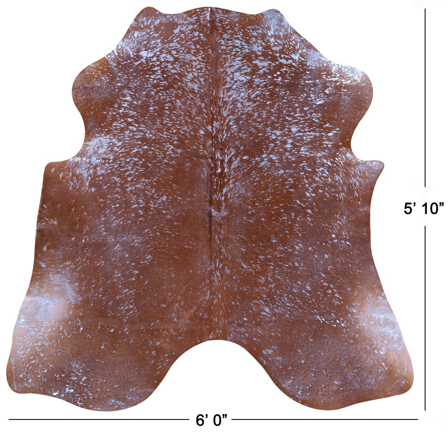 Metallic Natural Hair-On Cowhide Rug - 5' 10" X 6' 0" - Golden Nile