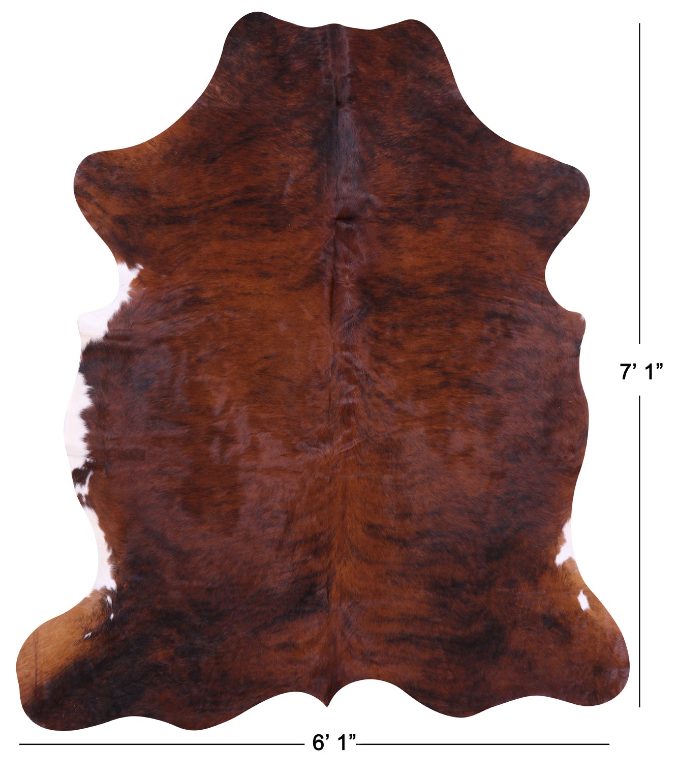 Natural Hair-On Cowhide Rug - 7' 1" X 6' 1" - Golden Nile