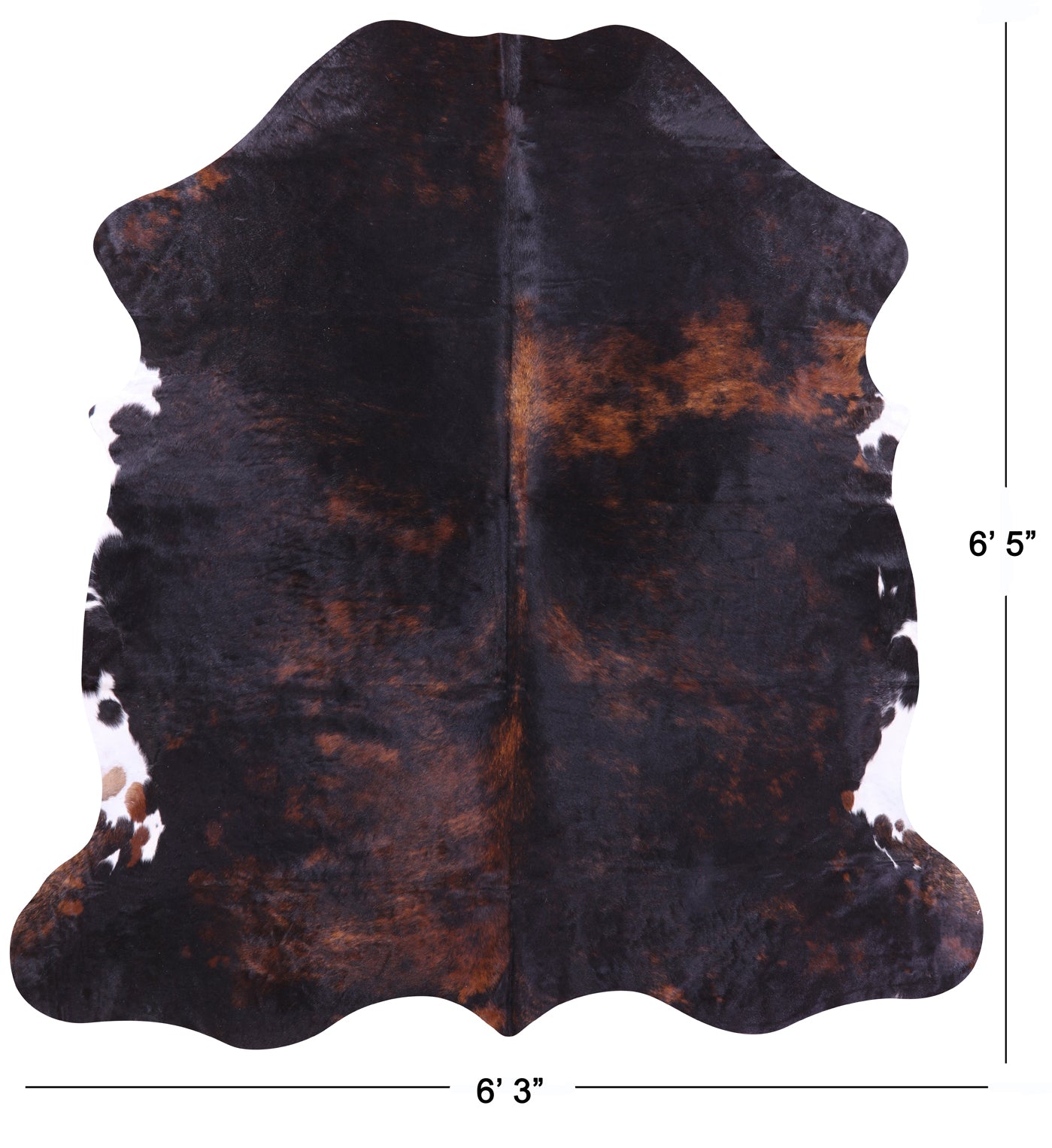 Natural Hair-On Cowhide Rug - 6' 5" X 6' 3" - Golden Nile