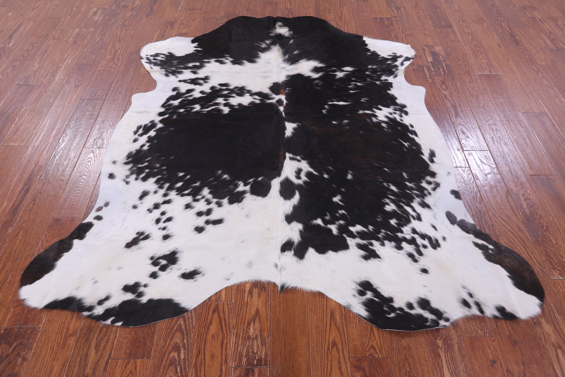 Black & White Natural Hair-On Cowhide Rug - 6' 7" X 6' 3" - Golden Nile