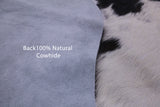 Black & White Natural Hair-On Cowhide Rug - 6' 7" X 6' 3" - Golden Nile