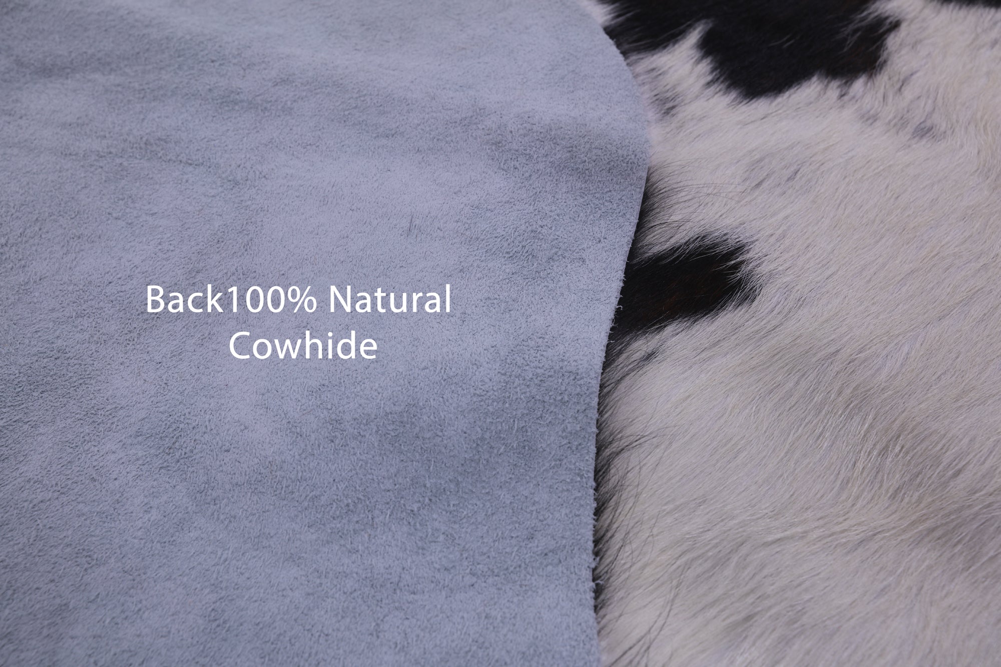 Black & White Natural Hair-On Cowhide Rug - 6' 7" X 6' 3" - Golden Nile