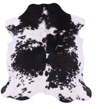 Black & White Natural Hair-On Cowhide Rug - 6' 7" X 6' 3" - Golden Nile