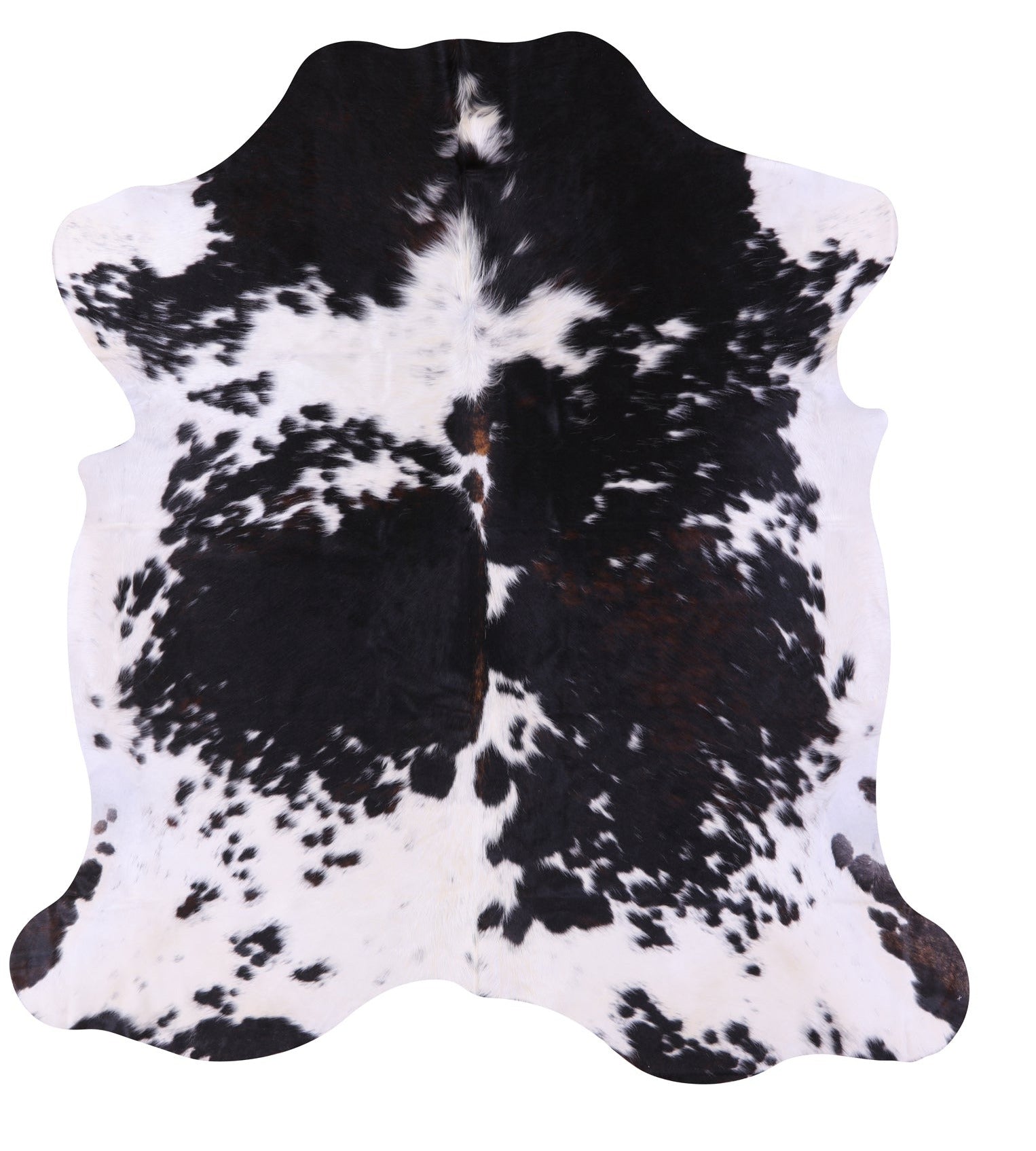 Black & White Natural Hair-On Cowhide Rug - 6' 7" X 6' 3" - Golden Nile