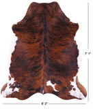 Natural Hair-On Cowhide Rug - 7' 1" X 6' 2" - Golden Nile