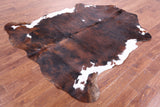 Tricolor Natural Hair-On Cowhide Rug - 7' 0" X 6' 5" - Golden Nile