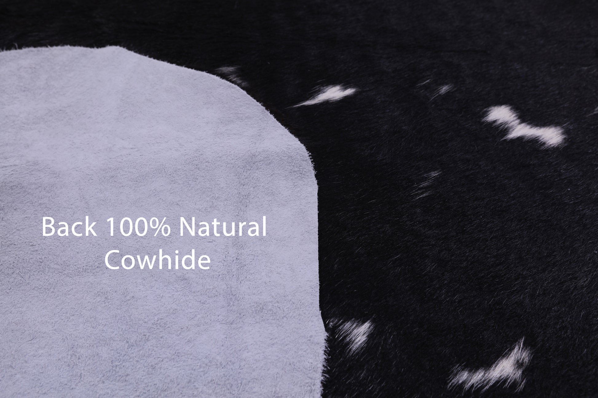 Black & White Natural Hair-On Cowhide Rug - 6' 11" X 6' 1" - Golden Nile