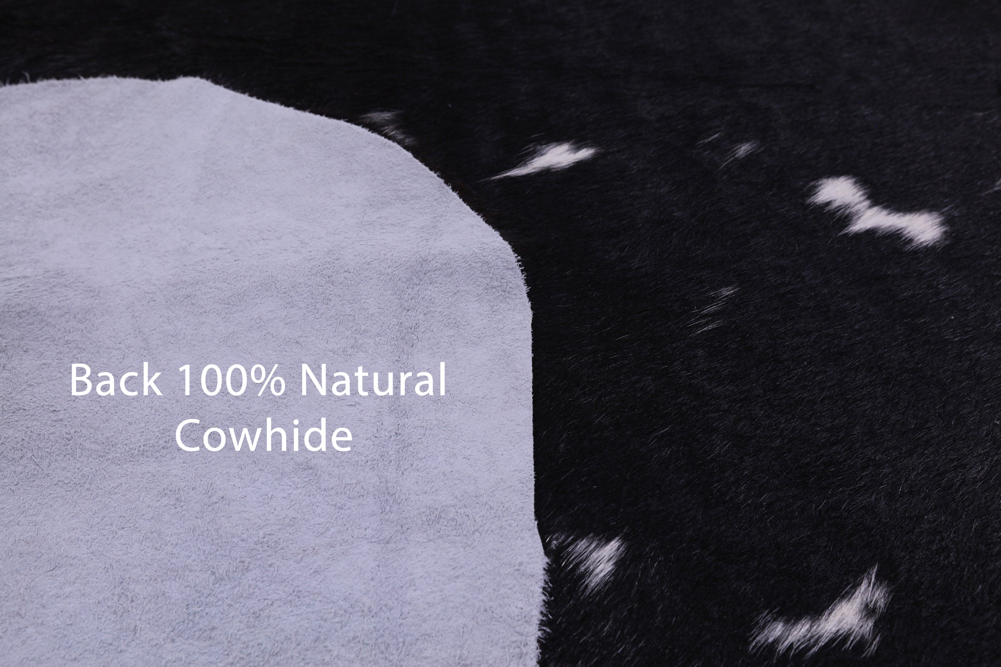 Black & White Natural Hair-On Cowhide Rug - 6' 11" X 6' 1" - Golden Nile
