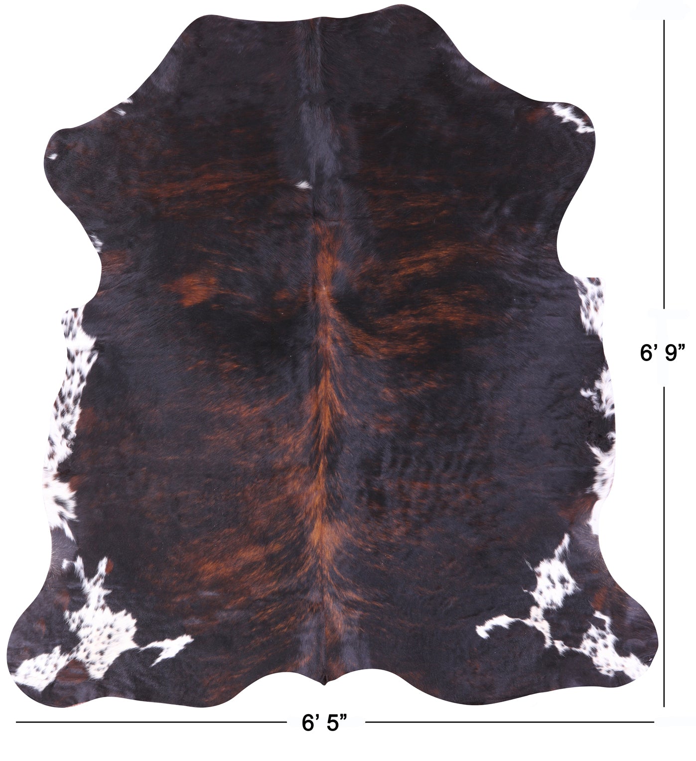 Natural Hair-On Cowhide Rug - 6' 9" X 6' 5" - Golden Nile