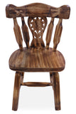Reclaimed Wood Dining Chair - Handcarved Back Sunflower Natural Color - Golden Nile