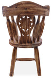 Reclaimed Wood Dining Chair - Handcarved Back Sunflower Natural Color - Golden Nile