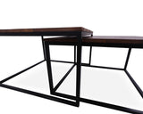 Solid Wood 2 Piece Coffee Table and Nesting Tables Set - Golden Nile