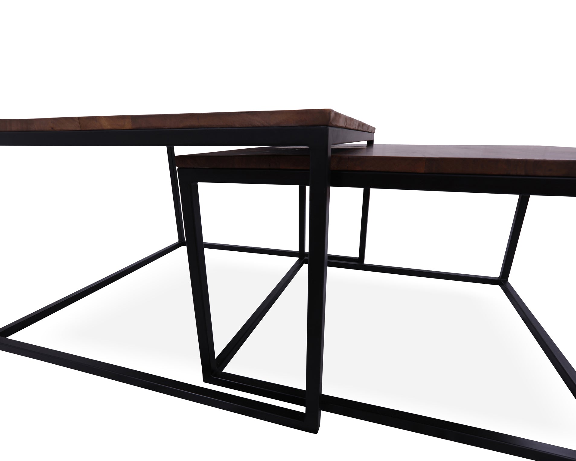 Solid Wood 2 Piece Coffee Table and Nesting Tables Set - Golden Nile