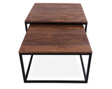 Solid Wood 2 Piece Coffee Table and Nesting Tables Set - Golden Nile