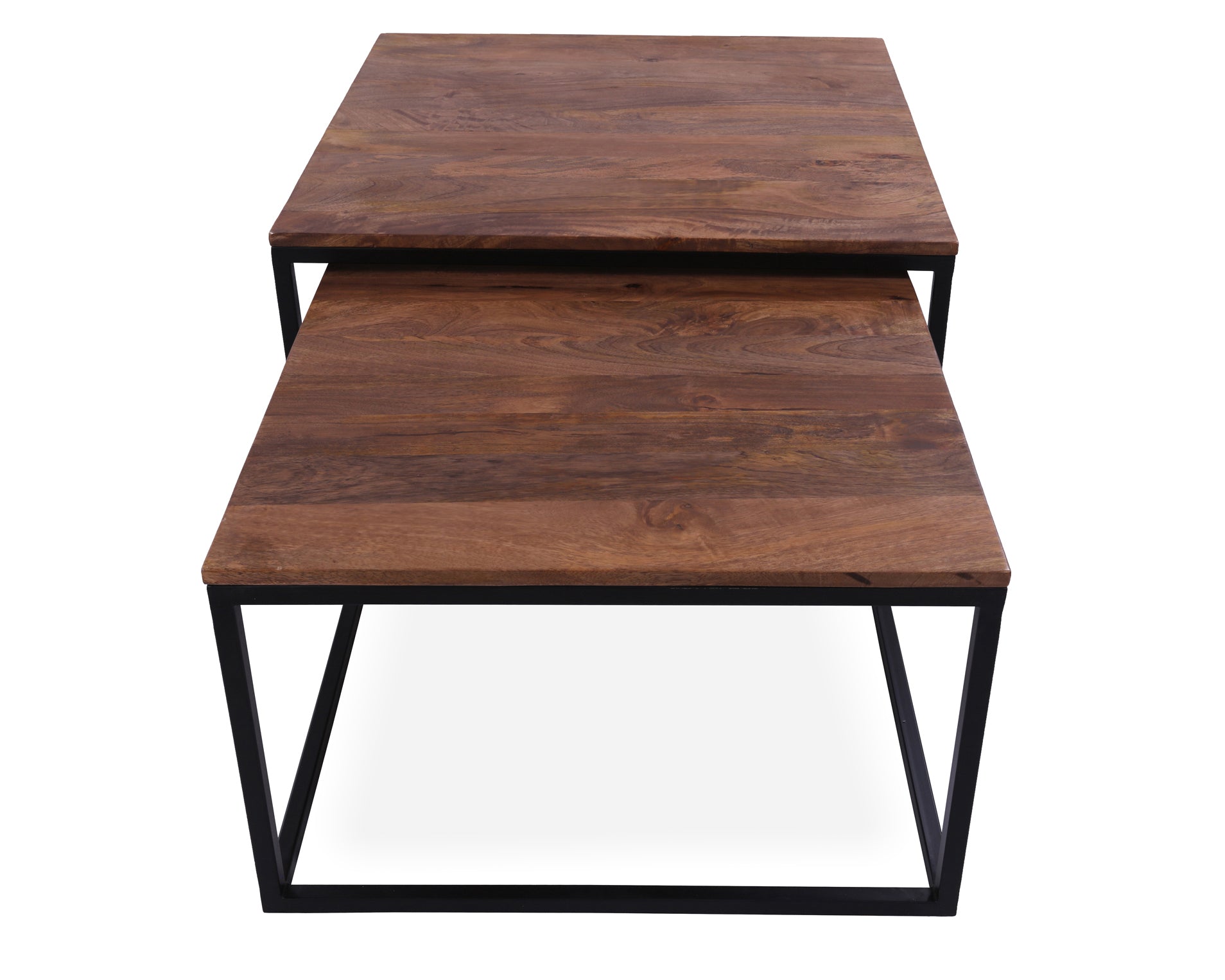 Solid Wood 2 Piece Coffee Table and Nesting Tables Set - Golden Nile
